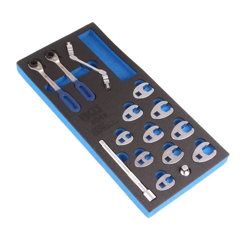 1/3 Werkstattwageneinlage: Hahnenfußschlüssel und Offene Ringschlüssel, 15-tlg. Neu Im Sortiment