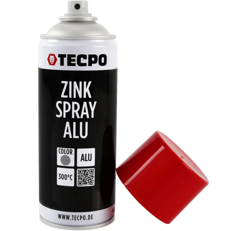 Zertifiziert TECPO Zink Spray ALU Hell 400 ml bis 300°C Grundierung Rostschutz Korrosionsschutz