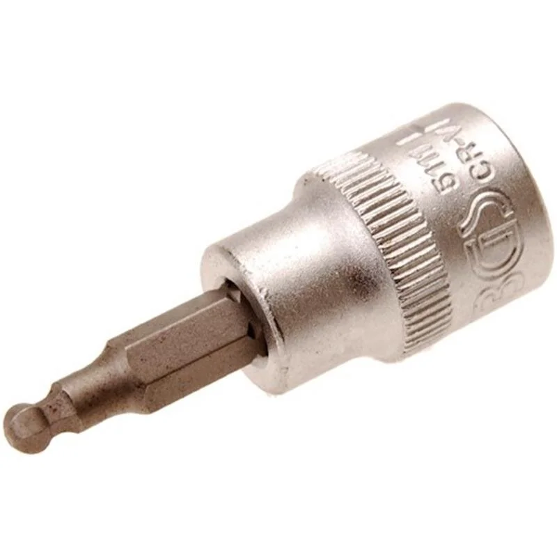 Zertifiziert BGS Bit-Einsatz, 4 mm Innensechskant, 10 (3/8), mit Kugelkopf