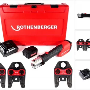 Bestpreis Rothenberger ROMAX 4000 Basic Set CAS Akku Pressmaschine 18 V 34 kN + 1x Akku 4,0 Ah + Ladegerät + 3x Pressbacken M + Koffer ( 1000001927 )