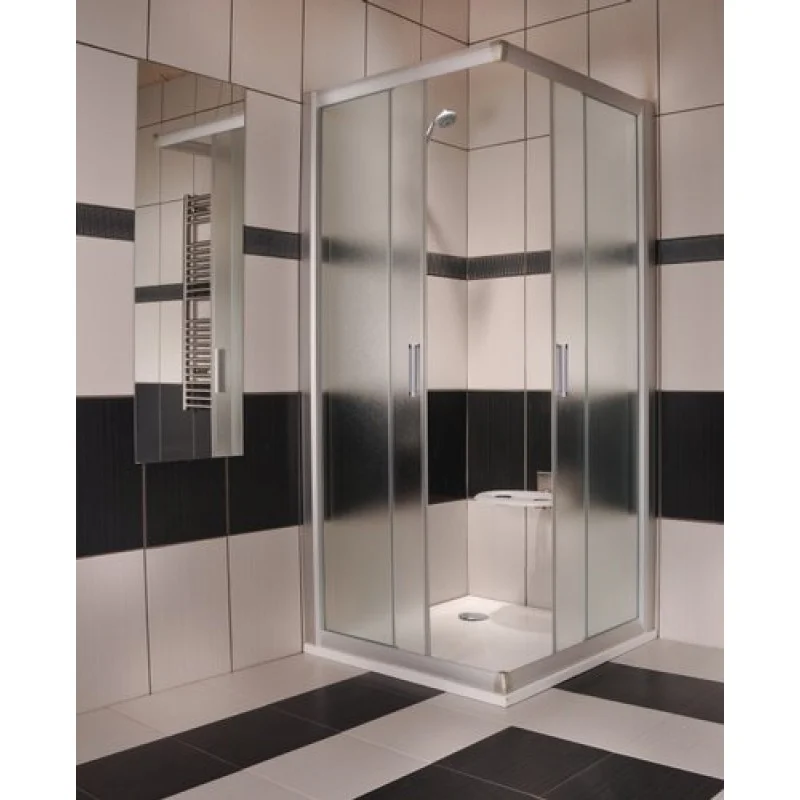 Zertifiziert RAVAK Rapier Duschabtrennung Duschecke viereckig NRKRV2-90 satin / Grape