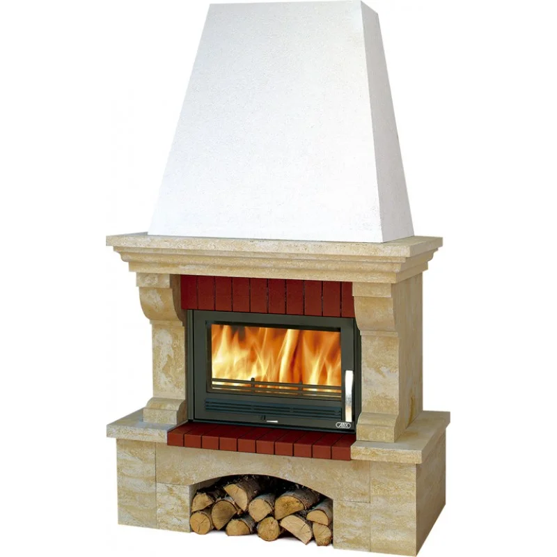 Zertifiziert ABX Warmwasser-Kamin OXFORD KLASIK 4011, Holzsims