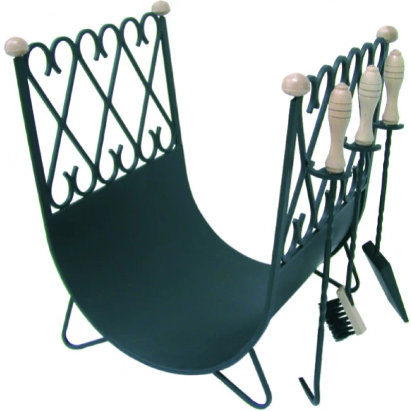 Zertifiziert ABX Holzkorb RETRO ohne Kaminbesteck